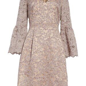 Eliza J. 3/4 Sleeve Fit & Flare Dress w/ POCKETS! Purple Lavender Lace Size 8